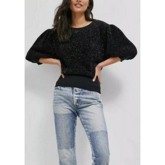 Anthropologie  Pamela Tinsel Balloon Sweater XL - Picture 2 of 8